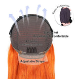 350 Orange Ginger Water Boon Straight Remy Human Hair Wigs 30 34 Inch Pre Plucked 13x4 HD Lace Frontal 13x6 Lace Front Wig For Women