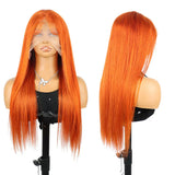 350 Orange Ginger Water Boon Straight Remy Human Hair Wigs 30 34 Inch Pre Plucked 13x4 HD Lace Frontal 13x6 Lace Front Wig For Women
