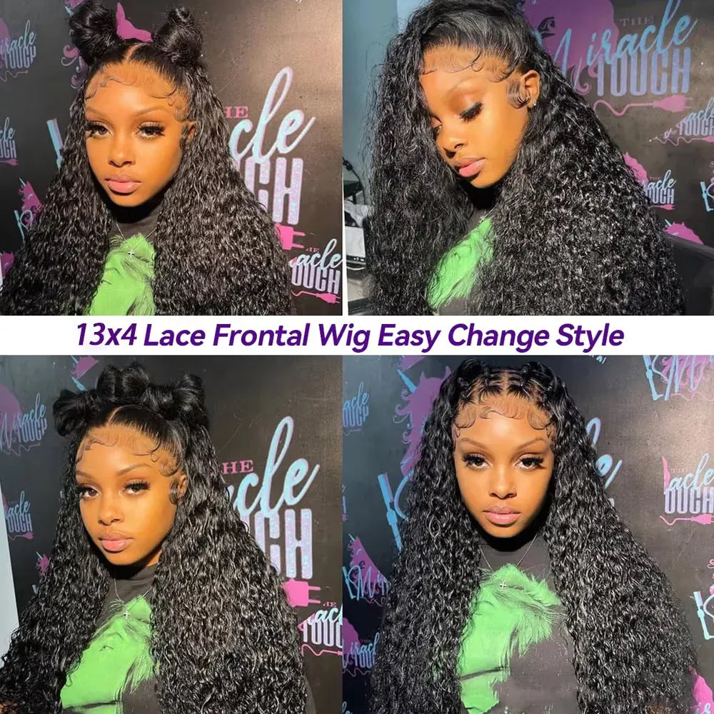 36 40 Inch Lace Front Wigs Pre Plucked Hidden Strap Deep Wave Lace Front Wigs Human Hair 250% Density Curly Wet And Wavy 13x4 13x6 HD Deep Wave Human Hair Wig For Women