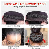 36-inch curly water wave human hair wig with Invisi Strap, 360 HD full lace and pre-plucked hairline