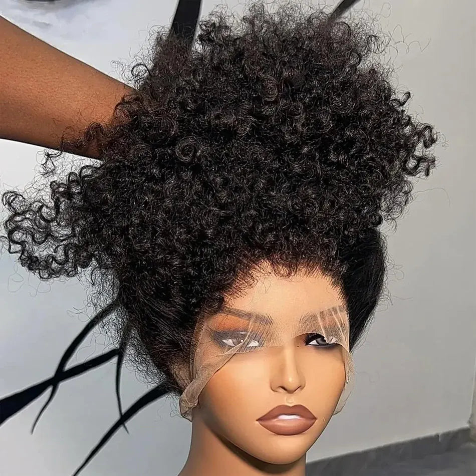 36-inch curly water wave human hair wig with Invisi Strap, 360 HD full lace and pre-plucked hairline