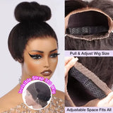36 Inch Invisible Strap 360 HD Full Lace Glueless Wig Kinky Straight Frontal Wig Yaki Straight Lace Front Human Hair Wig