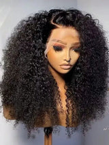 38 40 Inch 250% Density Kinky Curly 13X4 HD Lace Front Ideal Jerry Curly Wave HD Transparent 13x6 Lace Front Wig Brazilian Human Hair Natural Black Curly Wave Wig Pre Plucked With Baby Hair For Women