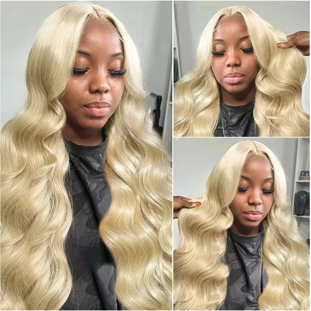 38 40 Inch 613 Honey Blonde Colored Body Wave 13x6 HD Lace Frontal Human Hair Wig 13x4 HD Lace Front Wigs For Women 200% Density