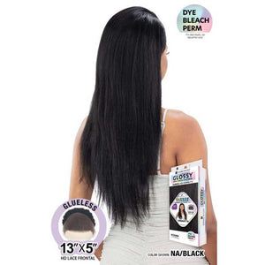 Shake-N-Go Glossy Human Hair Glueless Lace Frontal Wig - Straight 26"