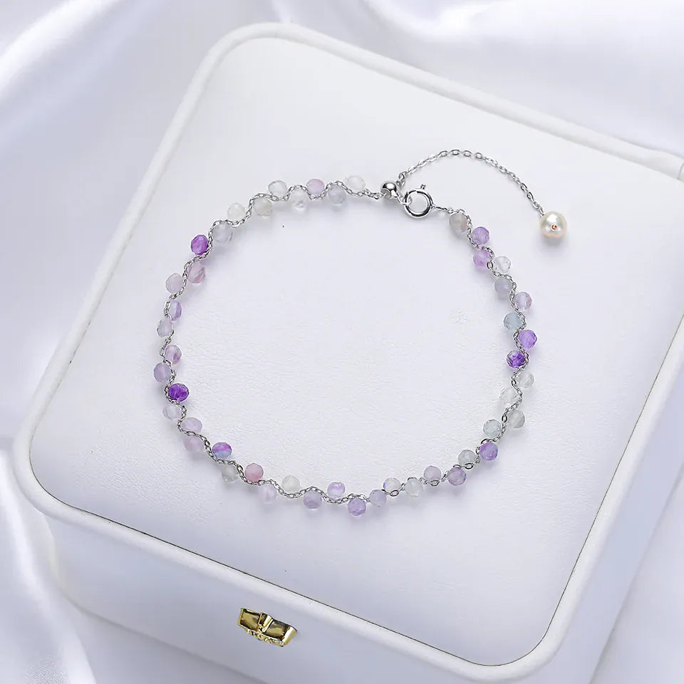 3MM Natural Stone Tourmaline Bracelet on Hand For Women Jewelry Party Wedding Luxury Gift  Amethyst Handmade Bangle Adjustable