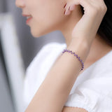 3MM Natural Stone Tourmaline Bracelet on Hand For Women Jewelry Party Wedding Luxury Gift  Amethyst Handmade Bangle Adjustable