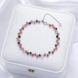 3MM Natural Stone Tourmaline Bracelet on Hand For Women Jewelry Party Wedding Luxury Gift  Amethyst Handmade Bangle Adjustable