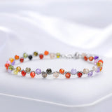 3MM Natural Stone Tourmaline Bracelet on Hand For Women Jewelry Party Wedding Luxury Gift  Amethyst Handmade Bangle Adjustable