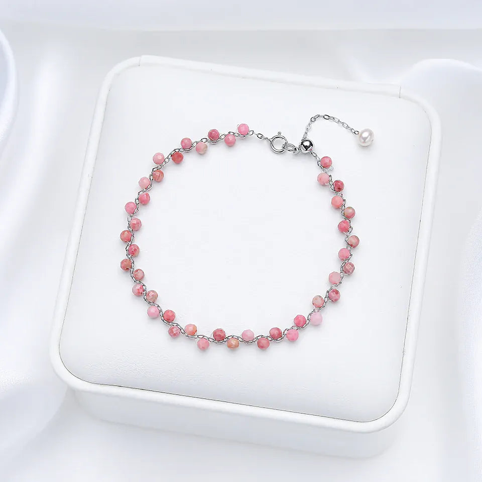3MM Natural Stone Tourmaline Bracelet on Hand For Women Jewelry Party Wedding Luxury Gift  Amethyst Handmade Bangle Adjustable