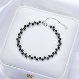 3MM Natural Stone Tourmaline Bracelet on Hand For Women Jewelry Party Wedding Luxury Gift  Amethyst Handmade Bangle Adjustable