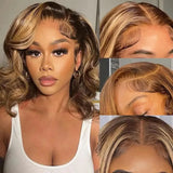 4/27 Body Wave Short Bob Wig Human Hair 13x4 Hd Full Lace Front Wig 12A Grade Virgin Lace Frontal Wigs For Women 230% Density