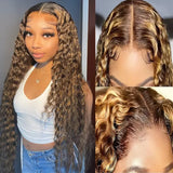 4/27 Highlight Wig 13x6 Hd Lace Frontal Wig Human Hair Deep Curly Wave Wig Human Hair 13x4 Water Wave Wigs Curly Lace Front Human Hair Wig
