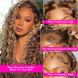 4/27 Highlight Wig 13x6 Hd Lace Frontal Wig Human Hair Deep Curly Wave Wig Human Hair 13x4 Water Wave Wigs Curly Lace Front Human Hair Wig