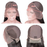 4/350 Ginger Orange Brown Highlight Wigs Bone Straight 13x4 HD Lace Front Human Hair Wigs Super Double Drawn Colored Hair Wigs