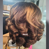 Loose Fumi Bob human hair wig with 13x4 lace front, bouncy curly style, glueless wear for women by HSF Marketplace.