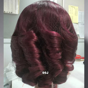 4/350 Highlight Loose Fumi Human Hair Wigs Short Loose Bouncy Curly Bob Wigs 13x4 Lace Front Wear To Go Glueless Wigs For Women