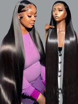 40 42 Inch 250 Density Frontal Wig For Black Women Brazilian Wigs Human Hair 5x5 Bone Straight HD Transparent Lace Front Wigs