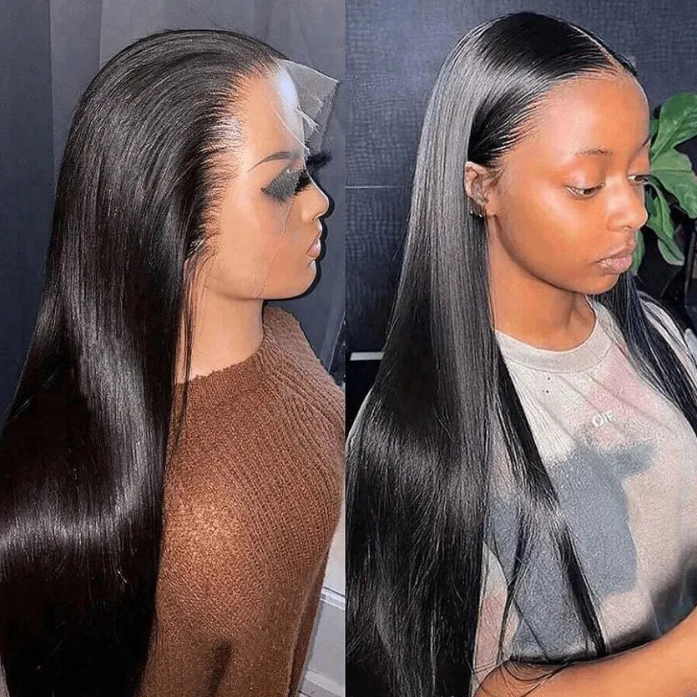 40 42 Inch 250 Density Frontal Wig For Black Women Brazilian Wigs Human Hair 5x5 Bone Straight HD Transparent Lace Front Wigs