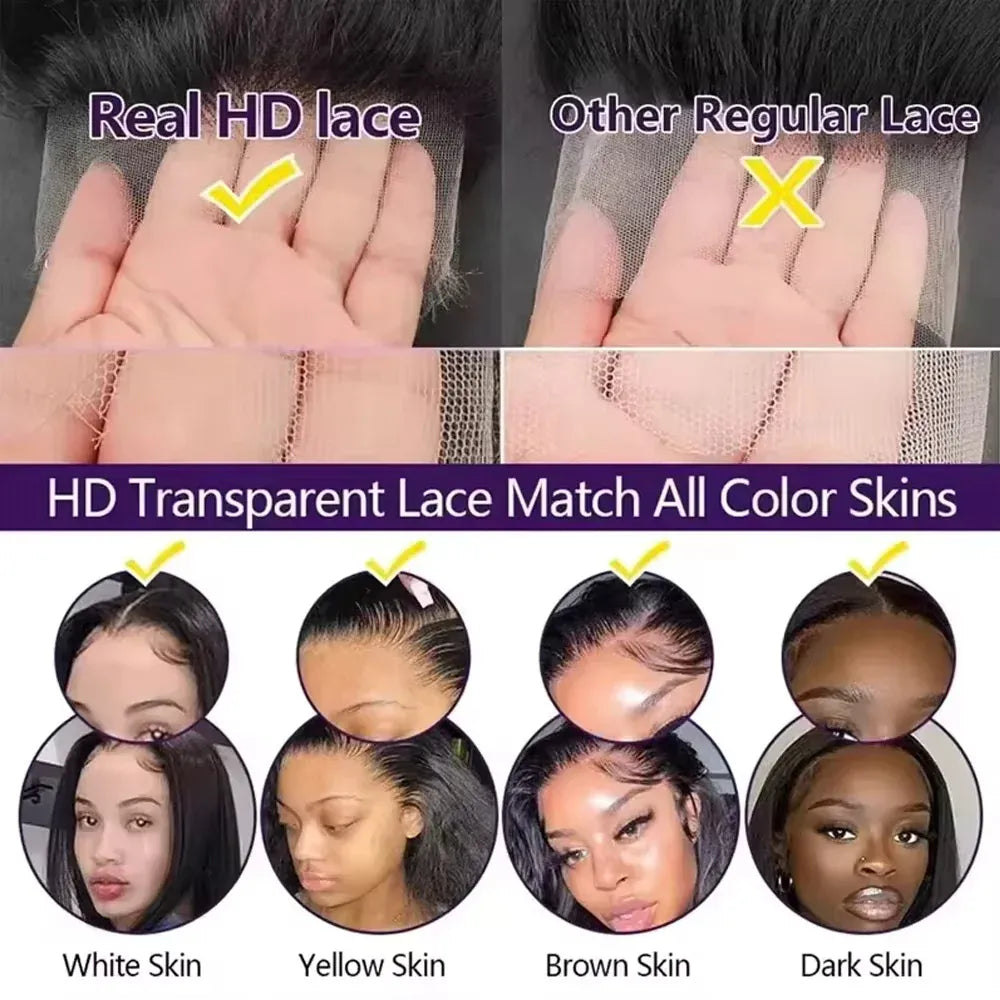 40 42 Inch Curly Wigs Deep Wave 13x4  Hd Lace Frontal Wigs Human Hair Water Wave 250 Density Front Wig  Brazilian For Women