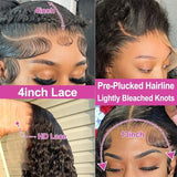 40-42 Inch Deep Wave Frontal Wig 13x4 13x6 HD Transparent Lace Front 250% Density Jerry Kinky Curly Pre Plucked Human Hair Wigs