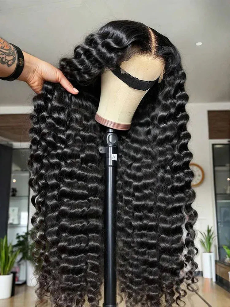 40 42 Inch HD Loose Deep Wave 13x6 Lace Front Human Hair Wig Brazilian Curly Water Wavy 13x4 Lace Frontal Wig for Women