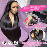 Straight Human Hair HD Lace Wig 13x4 or 13x6, Brazilian Remy Hair, Transparent Swiss Lace, Long Length