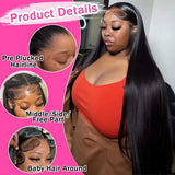 Straight Human Hair HD Lace Wig 13x4 or 13x6, Brazilian Remy Hair, Transparent Swiss Lace, Long Length