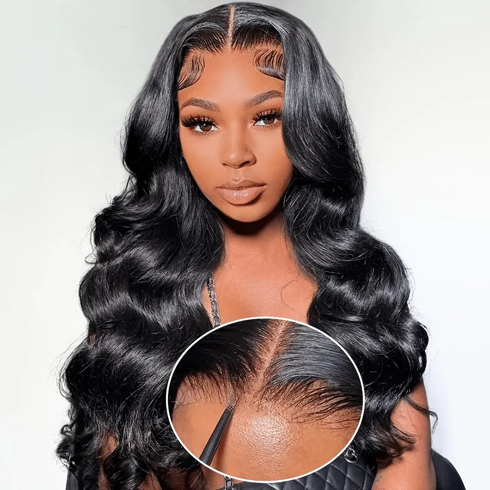 40 42Inch Body Wave Human Hair Wig 13x4 13x6 HD Lace Front Wig 250% Density Brazilian Hair Natural Black Wig for Women