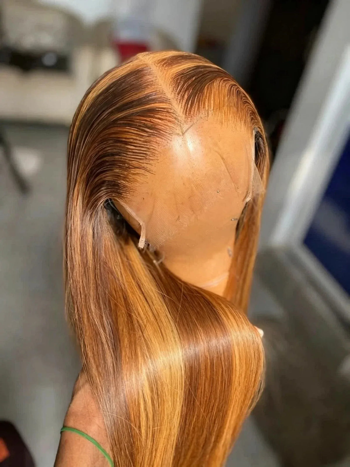 40 Inch Bone Straight 4/27 13x4 Highlight Straight Lace Front Wigs Human Hair 5*5 Pre-cut  Closure Straight Glueless Wig With Baby Hair 200 Density  For Women