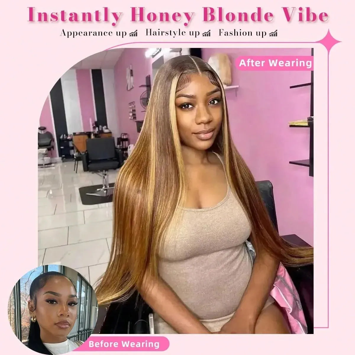 40 Inch Bone Straight 4/27 13x4 Highlight Straight Lace Front Wigs Human Hair 5*5 Pre-cut  Closure Straight Glueless Wig With Baby Hair 200 Density  For Women