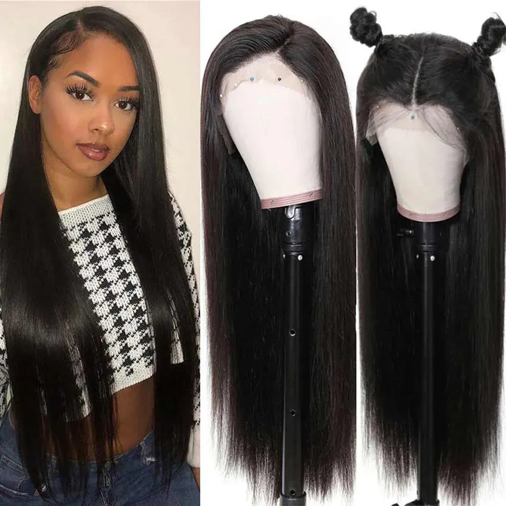 40 Inch Bone Straight Human Hair Wig 13x4 13x6 HD Transparent Lace Wigs Brazilian Full Lace Frontal Wig For Women200% Density