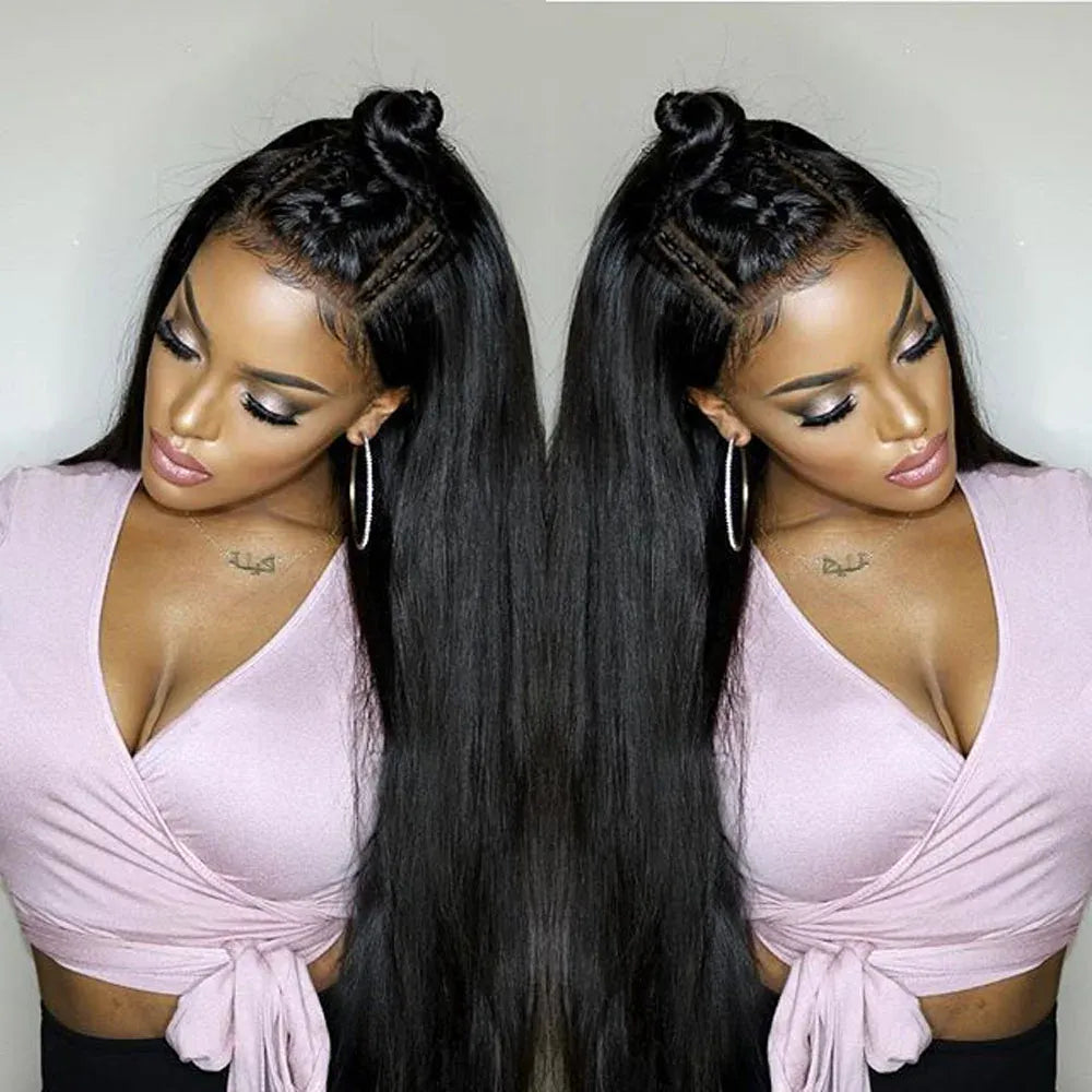 40 Inch Bone Straight Human Hair Wig 13x4 13x6 HD Transparent Lace Wigs Brazilian Full Lace Frontal Wig For Women200% Density
