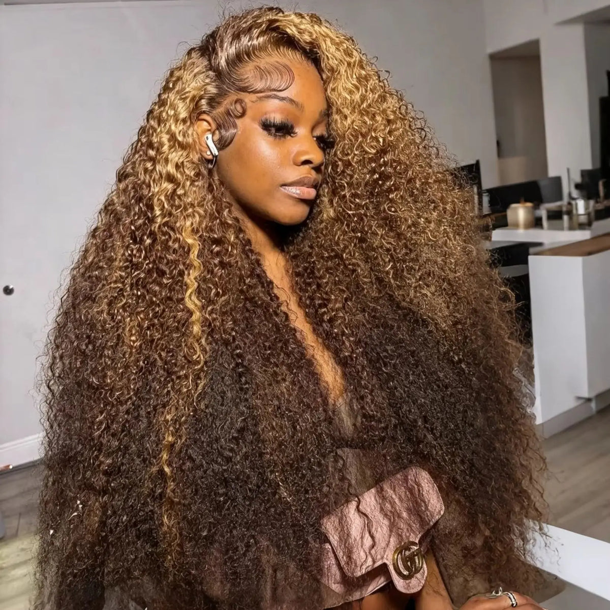 40 Inch P4/27 Ombre Highlight Human Hair Wig 13x6 HD Lace Frontal Wig Deep Wave Water Wave 13x4 Lace Curly Wigs For Black Women