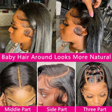 40 Inch Straight Drawstring 360 Full Lace Wig Human Hair 13x6 HD Transparent Lace Frontal Wigs 5x5 Glueless Wigs For Women 200%