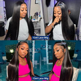 40 Inch Straight Drawstring 360 Full Lace Wig Human Hair 13x6 HD Transparent Lace Frontal Wigs 5x5 Glueless Wigs For Women 200%