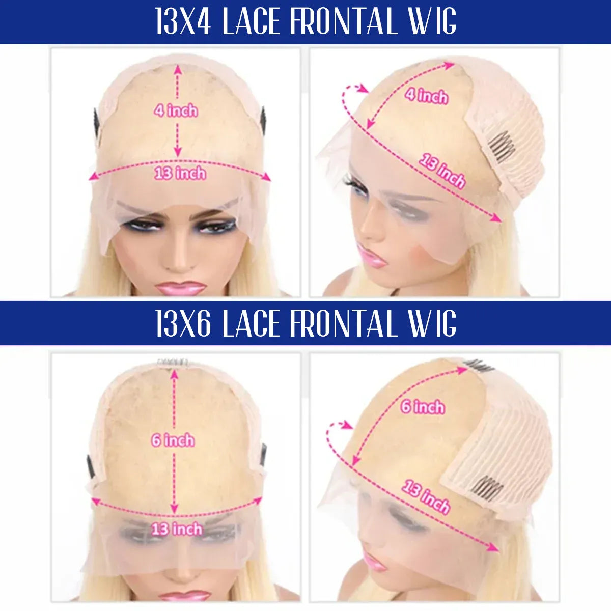 40 Inches 200% Density 13x6 13x4 HD Transparent Invisible Lace Frontal Wig Blonde Bone Straight #613 613 Blonde Human Hair Wigs Brazilian Hair Pre Plucked Pre Cut Lace Pre Bleached Knots Pre Styled For Women