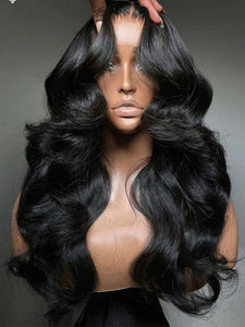 40 Inches 250 Density Body Wave Human Hair Lace Front Wigs 5x5 Closure Glueless Wigs Transparent Swiss Lace 200% Density 13x4
