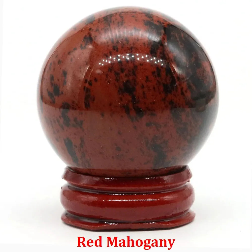 40mm Natural Stone Sphere Lapis Amethyst Quartz Crystal Ball Sphere Gemstone Decorative Ball for Divination Fengshui Home Decor