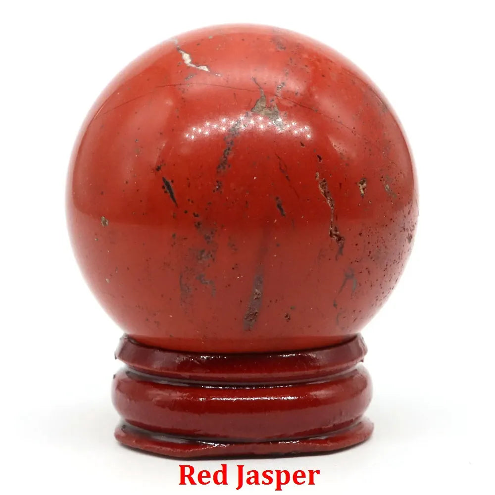 40mm Natural Stone Sphere Lapis Amethyst Quartz Crystal Ball Sphere Gemstone Decorative Ball for Divination Fengshui Home Decor