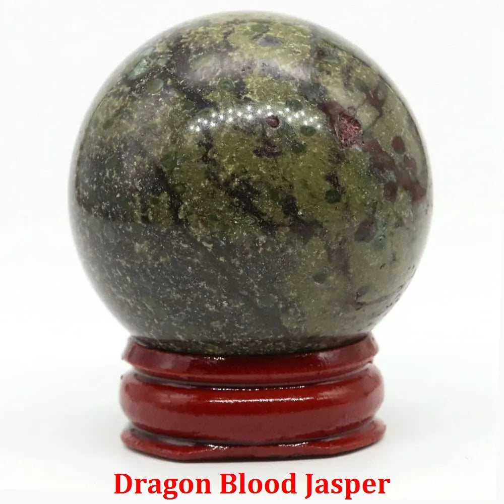 40mm Natural Stone Sphere Lapis Amethyst Quartz Crystal Ball Sphere Gemstone Decorative Ball for Divination Fengshui Home Decor