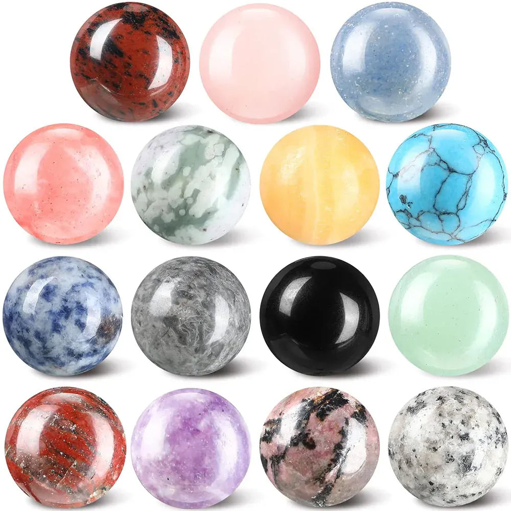 40mm Natural Stone Sphere Lapis Amethyst Quartz Crystal Ball Sphere Gemstone Decorative Ball for Divination Fengshui Home Decor