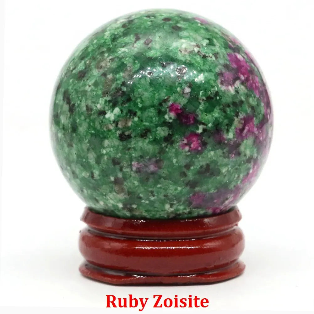 40mm Natural Stone Sphere Lapis Amethyst Quartz Crystal Ball Sphere Gemstone Decorative Ball for Divination Fengshui Home Decor