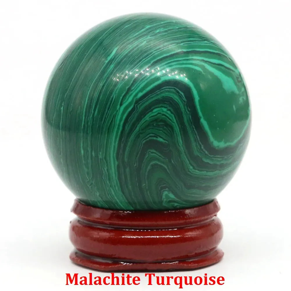 40mm Natural Stone Sphere Lapis Amethyst Quartz Crystal Ball Sphere Gemstone Decorative Ball for Divination Fengshui Home Decor