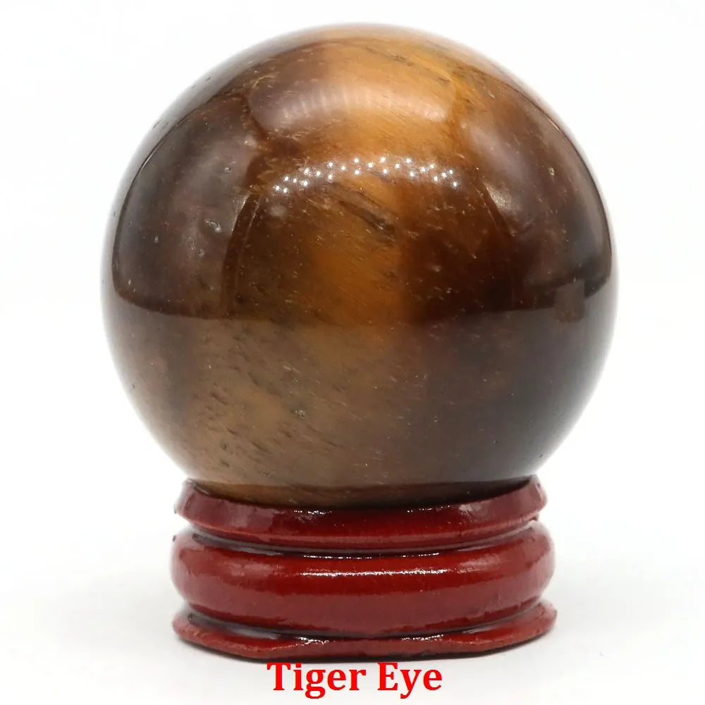 40mm Natural Stone Sphere Lapis Amethyst Quartz Crystal Ball Sphere Gemstone Decorative Ball for Divination Fengshui Home Decor