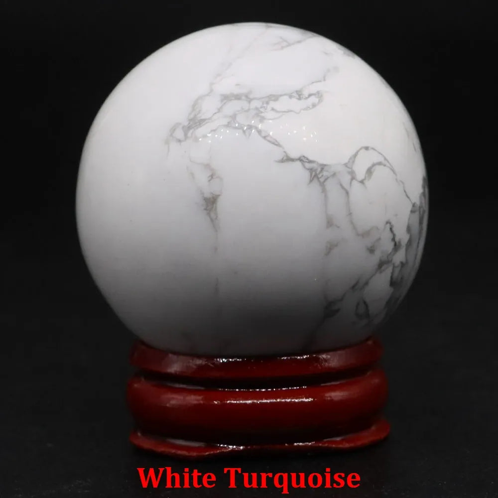 40mm Natural Stone Sphere Lapis Amethyst Quartz Crystal Ball Sphere Gemstone Decorative Ball for Divination Fengshui Home Decor