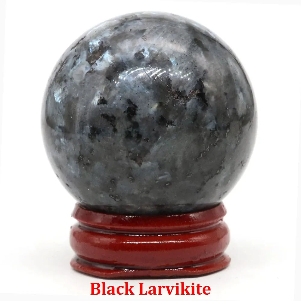 40mm Natural Stone Sphere Lapis Amethyst Quartz Crystal Ball Sphere Gemstone Decorative Ball for Divination Fengshui Home Decor