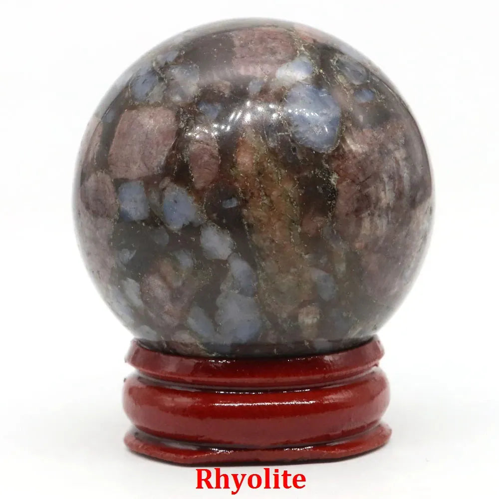 40mm Natural Stone Sphere Lapis Amethyst Quartz Crystal Ball Sphere Gemstone Decorative Ball for Divination Fengshui Home Decor