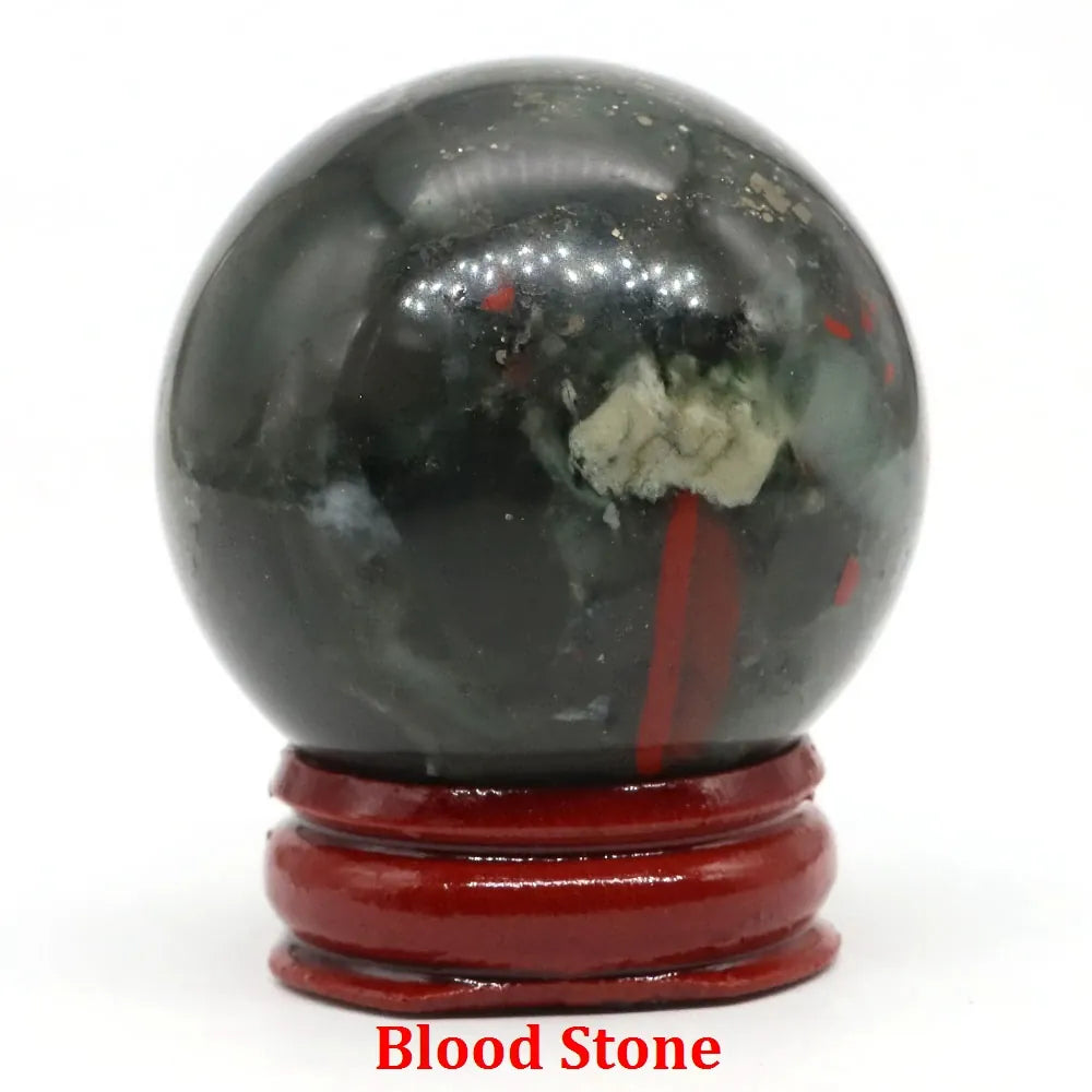 40mm Natural Stone Sphere Lapis Amethyst Quartz Crystal Ball Sphere Gemstone Decorative Ball for Divination Fengshui Home Decor