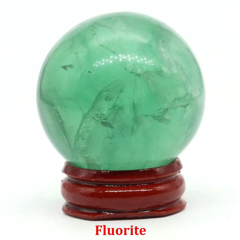 40mm Natural Stone Sphere Lapis Amethyst Quartz Crystal Ball Sphere Gemstone Decorative Ball for Divination Fengshui Home Decor